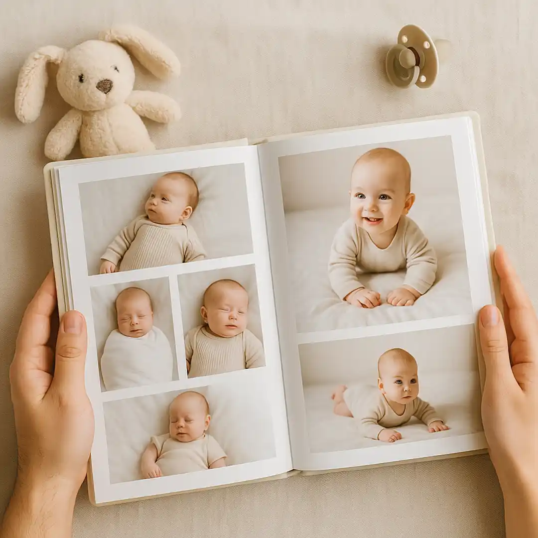 Foto libro para bebés con impresión profesional y tapas personalizadas en Montevideo