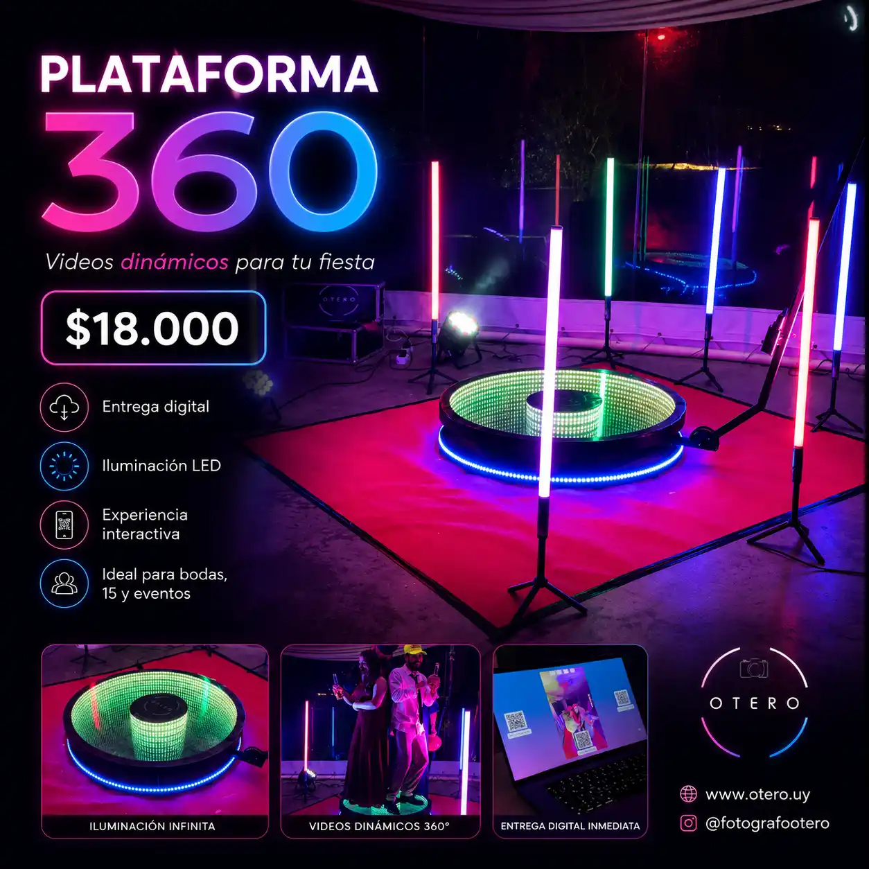 Plataforma 360 para fiestas y eventos en Uruguay